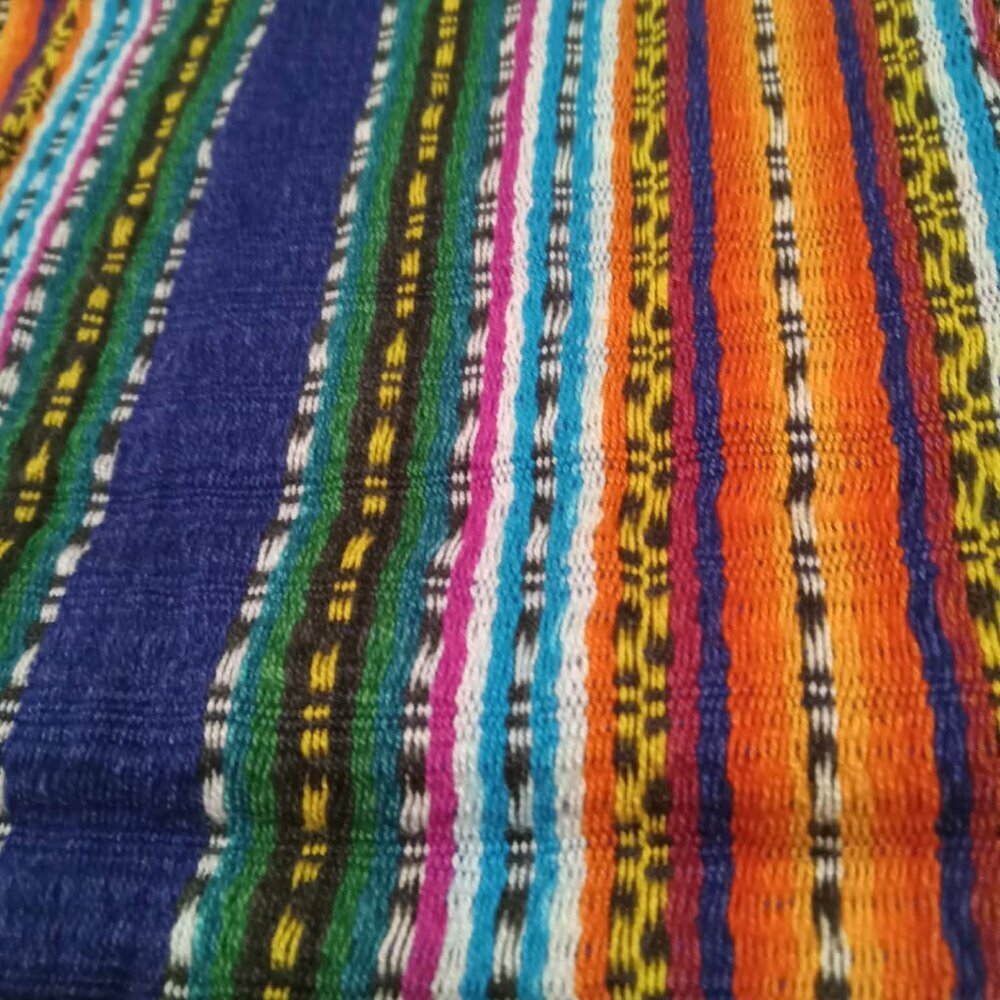 Beautiful vintage cotton fabric/scarf in vibrant colors 48 x 10 inches